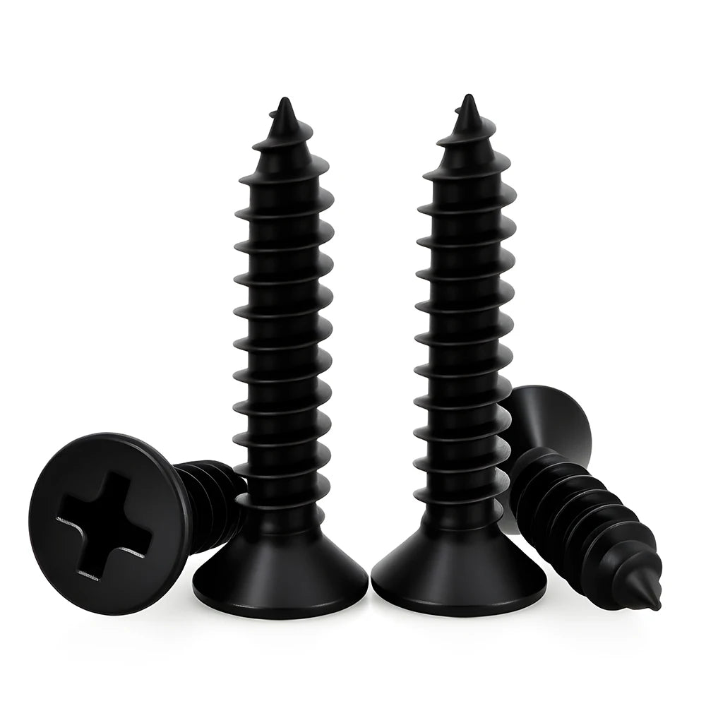 M1.7-M5 Small Micro Carbon Steel Cross Phillips Flat Countersunk Pan Head Self Tapping Wood Screw Machine Laptop Screws30-200pcs