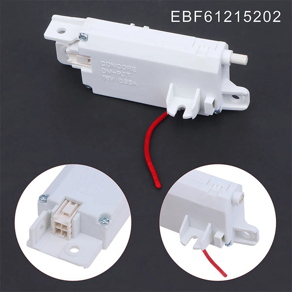 Compatible with LG 1pc Washing Machine Replacement: EBF61215202 DM-PJT, T90SS5FDH, 16V, 0.95A Door Lock Switch.