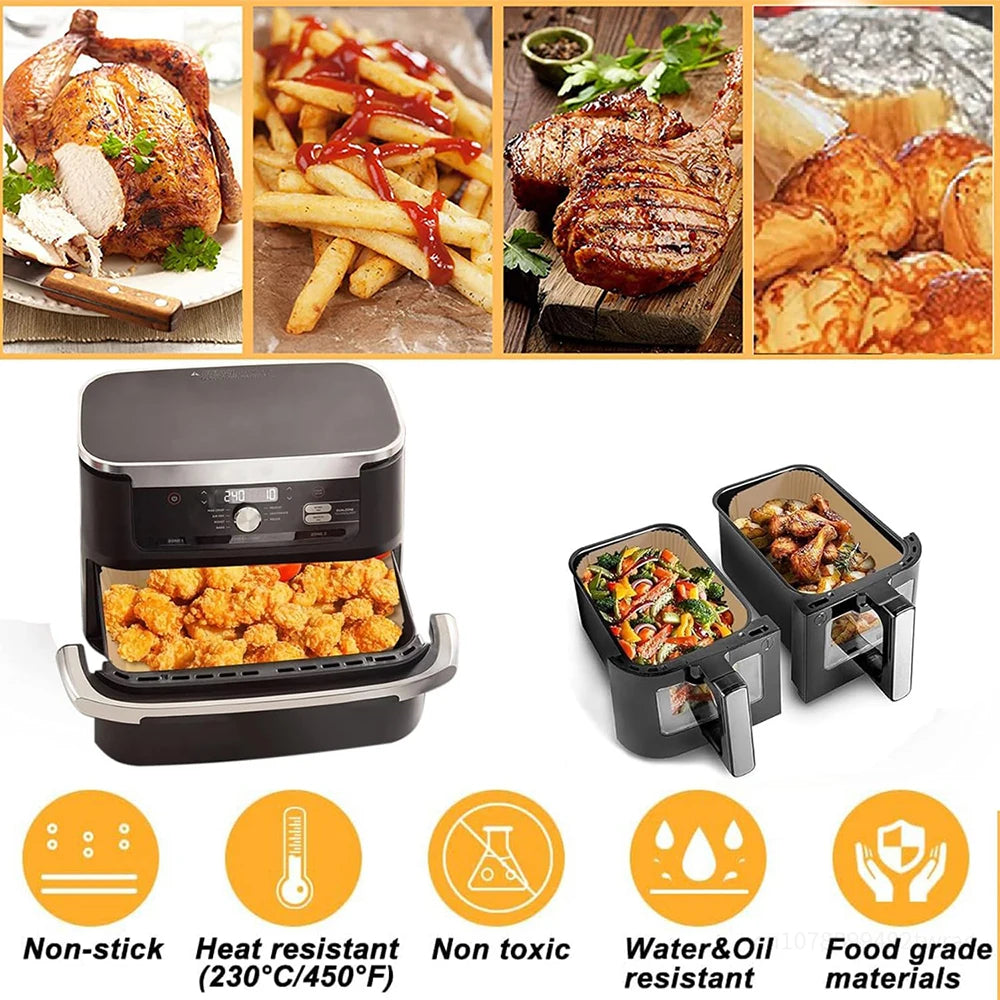 Air Fryer Liners for AF500UK AF500UKCP 10.4L Ninja Foodi Flex Drawer, 150pcs Disposable Parchment Paper Liners Dual Air fryers