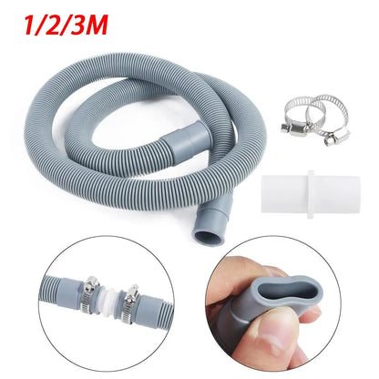 Washing Machine Dishwasher Drain Waste Hose Extension Pipe Kit 1/2/3M