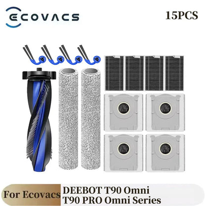 For ECOVACS DEEBOT T90 Omni / T90 PRO Omni Series Robot Vacuum Cleaners Main Brush Mop Cloth Dust Bag Side Brush Filter Parts
