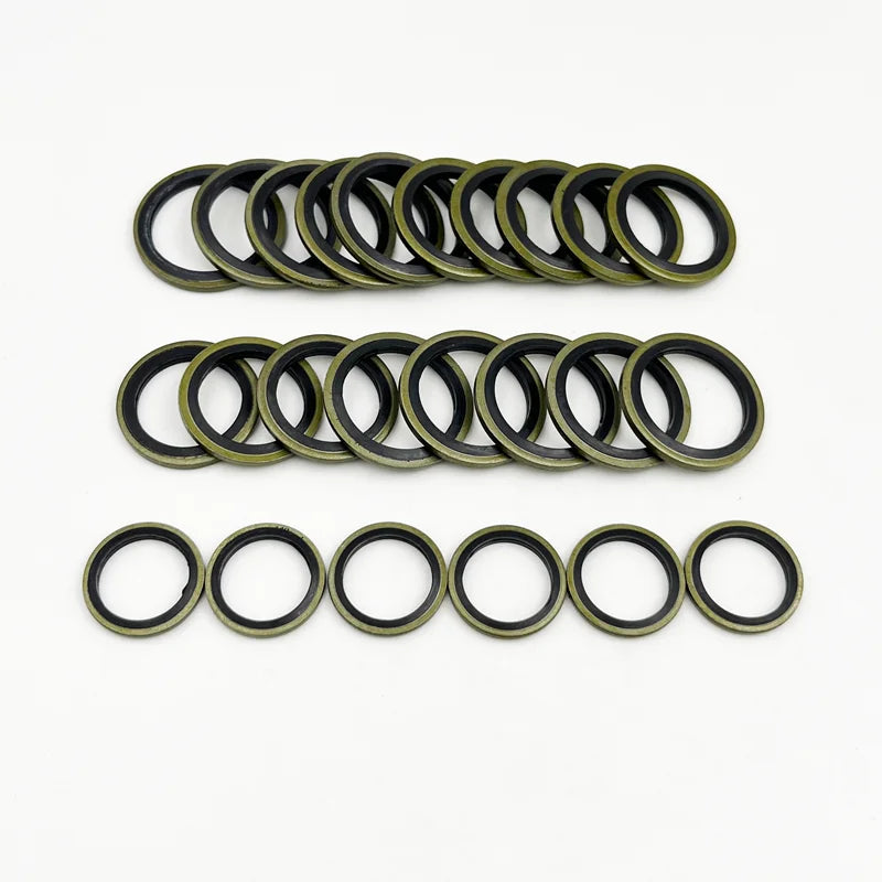 High Press Hydralic Rubber Oil Pip Bonded Washer Metal Drain Plug Gasket Fit Combined M6 M8 M10 M12 M14 M16-M22 M24 Sealing Ring