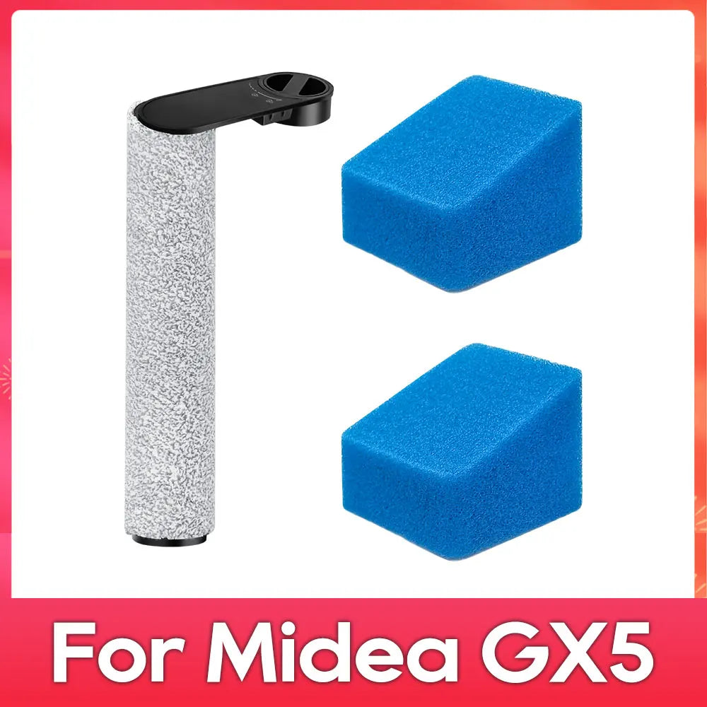 Compatible with (Midea GX5 / JONR ED12 ) Robot Vacuum Cleaner Accessories Parts Replacement Kit Roller Soft Brush Filter