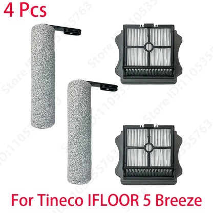 For Tineco IFLOOR 5 Breeze Complete Wet/Dry All-in-One Vacuum Cleaner Spare Parts Brush Roller and HEPA Filter Replacement Acces