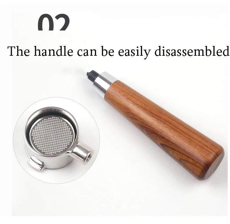 51mm Coffee Basket Delong ECO310 Mmodified Solid Wood Handle Two Ears Stainless Steel Bottomless Portafilter Barista Accessories