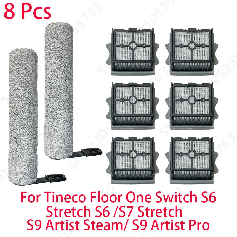 For Tineco Floor One Switch S6/Stretch S6 /S7 Stretch/ S9 Artist Steam/ S9 Artist Pro Wet Dry Vacuum Cleaner Roller Brush Filter