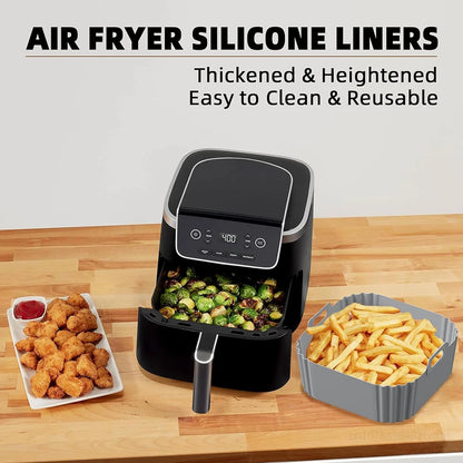 Air Fryer Liners Disposable and Silicone Non-Stick Basket for Ninja AF181 AF180 AF141 AF140 Other 5-8QT Air Fryer Accessories