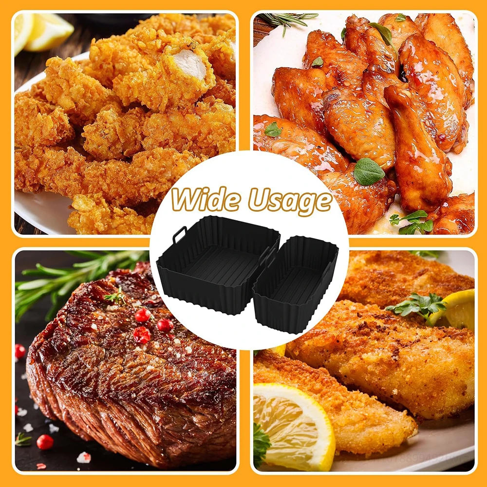 Silicone Air Fryer Liner for Philips Dual Basket Air Fryer 3000 Series 6L/3L, Reusable Dual Airfryer Liner Air Fryer Accessories