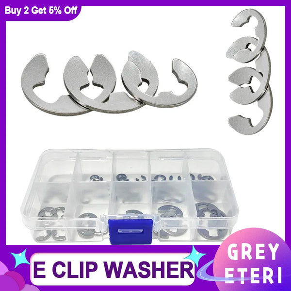 M2.5 M3 M3.5 M4 M5 M6 M7 M8 M9 M10 304 Stainless Steel E Clip Washer Spacer Gasket Circlip External Retaining Clip For Shaft