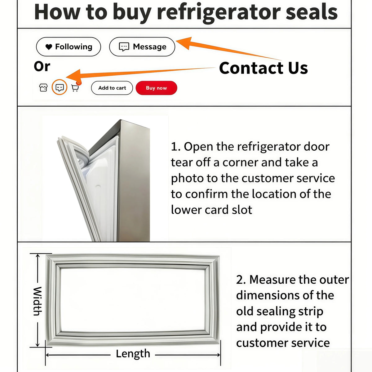 Refrigerator Door Seal — 2M — PVC Magnetic — Custom Size
