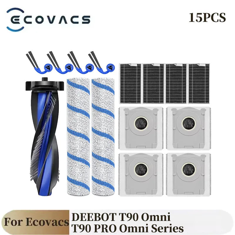 For ECOVACS DEEBOT T90 Omni / T90 PRO Omni Series Robot Vacuum Cleaners Main Brush Mop Cloth Dust Bag Side Brush Filter Parts