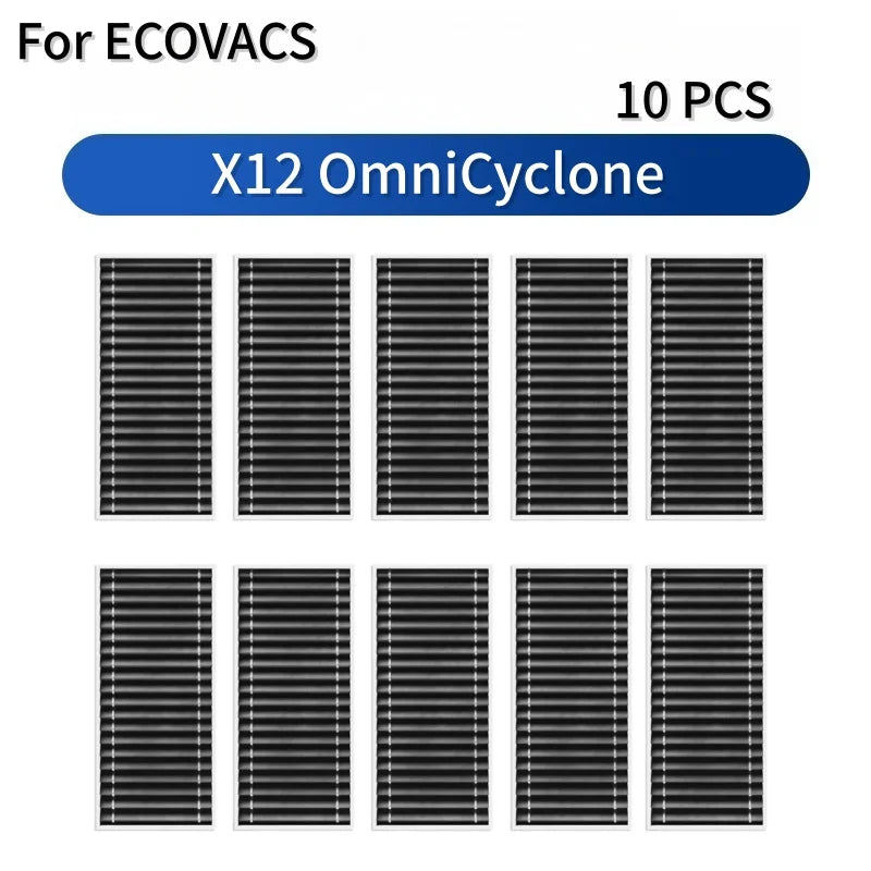 For ECOVACS Deebot X12 OmniCyclone Robot Vacuum Accessories Main Roller Brush Side Brush Dust Bag HEPA Filter Roller Mop Cloth