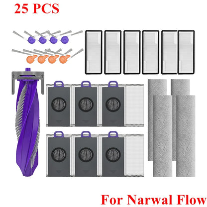 Replacement For Narwal Flow Vacuum Accessories Main Roller Side Brush Hepa Filter Mop Cloth Pads Dust Bag Spare Part