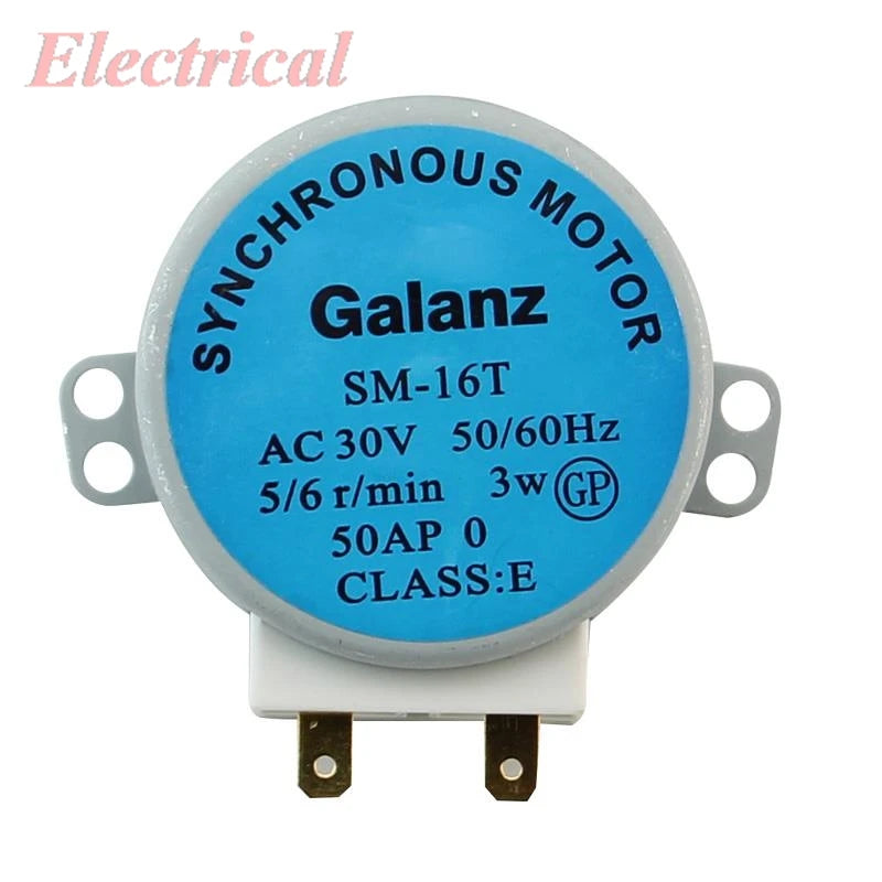 1PC Synchronous Motor SM-16T AC 30V 3W 5/6 RPM 50/60Hz For Microwave Oven Turntable 50 x 18mm/ 2" x 0.7" (D*H)