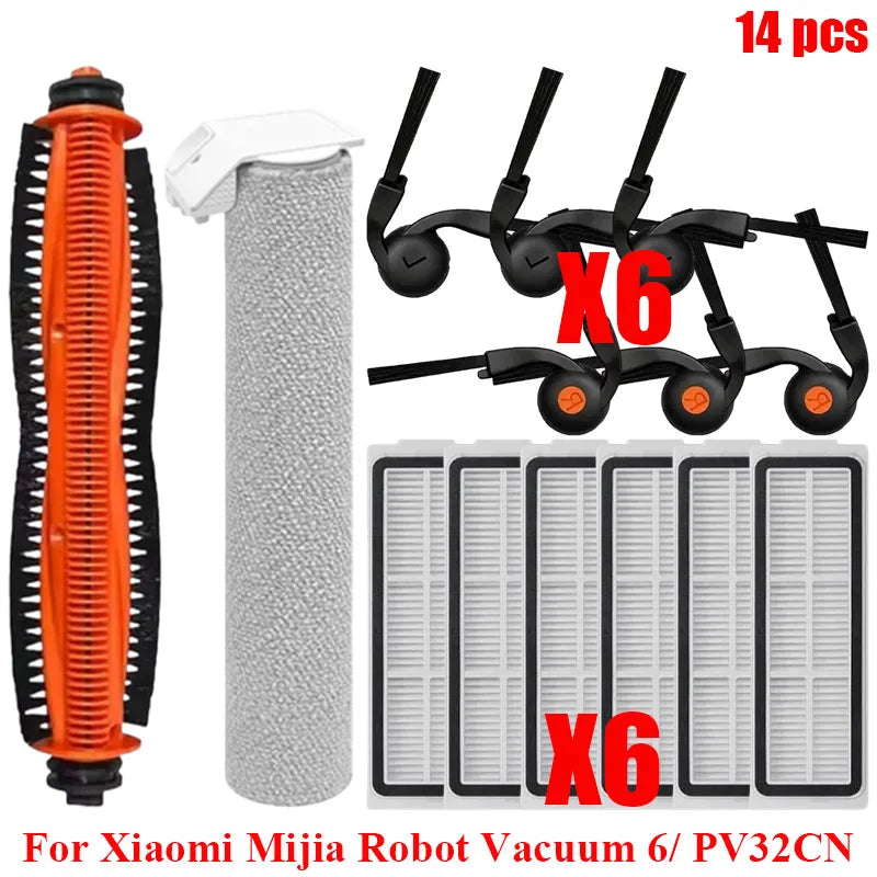 Compatible with Xiaomi Mijia Robot Vacuum 6/ PV32CN Vacuum Cleaner Accessories Main Roller Side Brush Filter Roller Mop Replacement Spare
