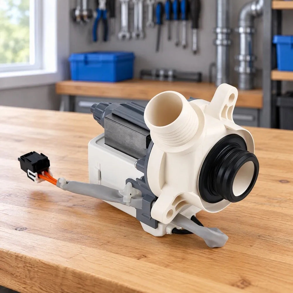 WH23X28418 Washing Machine Drain Pump Compatible with GE Washer GTW335ASN1WW 290D1201G003 Replacement Part White Plastic Leak Free