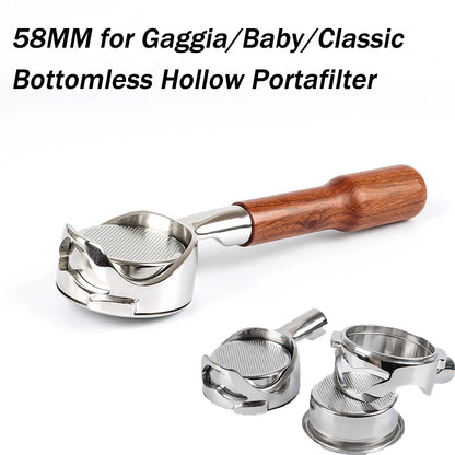 58MM 2ears Stainless Steel Coffee Handle Filter for Gaggia/Baby/Classic Coffee Machine Bottomless Hollow Portafilter Tool