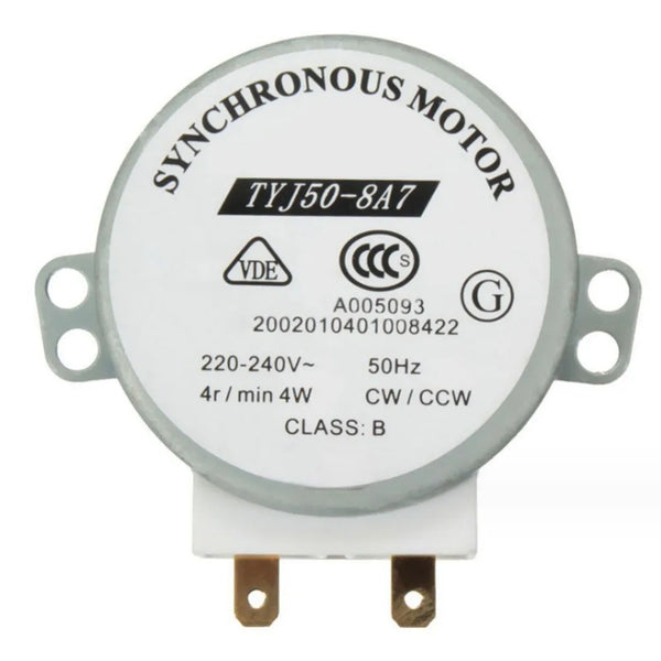 TYJ508A7 Microwave Oven Synchronous Motor AC 220 240V Silver Color 73g Weight Perfect for Microwave Oven Motor Replacement