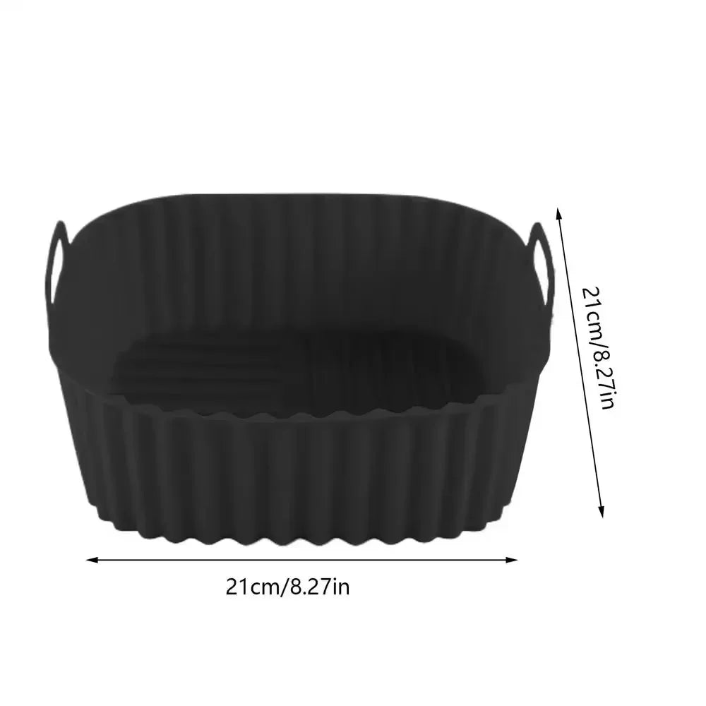 Square Silicone Air Fryer Liners Reusable Non Stick Baking Mat for 4 to 7QT Fryer Oven Microwave Kitchen Baking Use