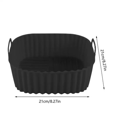 Square Silicone Air Fryer Liners Reusable Non Stick Baking Mat for 4 to 7QT Fryer Oven Microwave Kitchen Baking Use