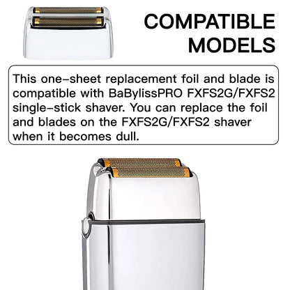 Replacement Foil Head Compatible with BaByliss FXFS2 Double Foil Shaver,Black,Sliver,Gold Professional Razor Shaver Head