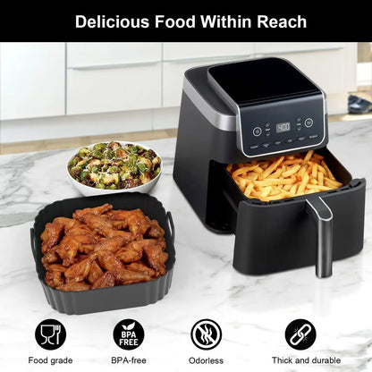Round Silicone Air Fryer Liner Non-stick Baking Tray Household Reusable Silicone Mat Easy Clean Oven Airfryer Cooking Accessory