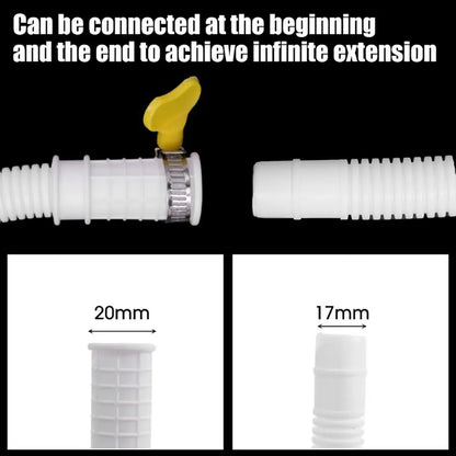 Washing Machine Dishwasher Drain Hose Pipe Waste Water Outlet Expel Soft Tube White PP Plumbing Stretchable Flexible Hose