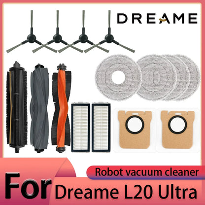 Dreame L20 Ultra Robot Vacuum Cleaner Accessories Main Brush Side Brush HEPA Filter Mop Cloths Dust Bag Spare Par