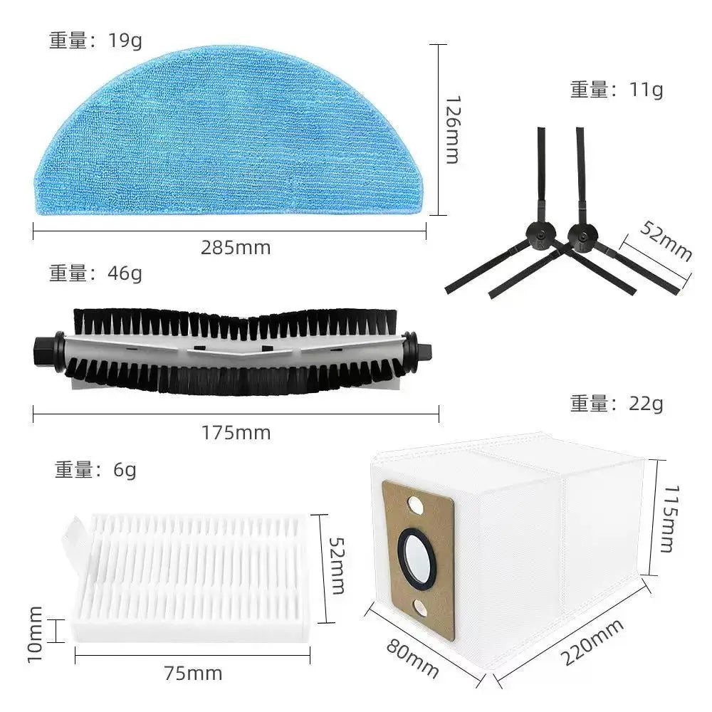For ILife A30 Pro Robot Vacuum Cleaner Accessories Main Roller Side Brush Hepa Filter Mop Cloth Dust Bag Parts Replacement