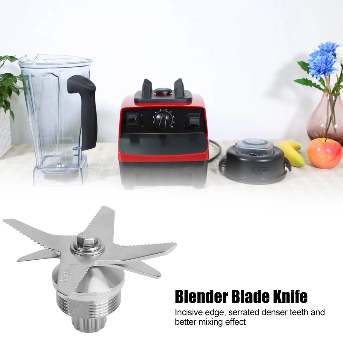 Stainless Steel Mixing Cutting Blender Blade Knife Spare Parts Compatible with 5200 Juicer Blender 64oz 48oz 32oz