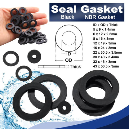 BSP NBR Rubber Washer 1/8" 1/4" 3/8" 1/2" 3/4"-2" Nitrile Hose Gasket Thick 1.4-3.5mm for Washing Machine Shower