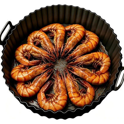 Reusable Air Fryer Liner, Divided Air Fryer Baking Pan, Silicone Baking Mat Cake Mold