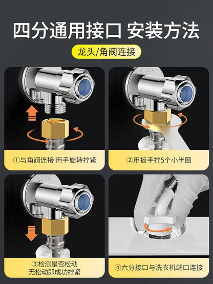 80/100/200/300/500cm Explosion-Proof Copper Interface Washing Machine Hose G1/2 G3/4 Inch Water Inlet Pipe