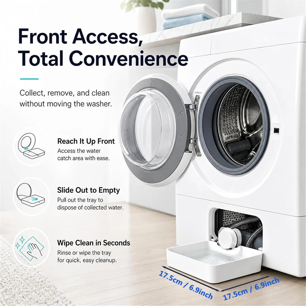 Washing Machine Drain Tray Drain Funnel Water Catch Tray Drainage Tray Washer Filter Cleaning Water Collector Prevent