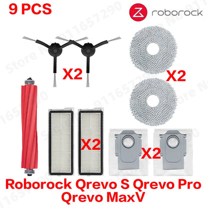 Compatible with Roborock Qrevo S Qrevo Pro Qrevo MaxV Robot Vacuum Parts Main Roller Side Brush Hepa Filter Mop Pad Cloth Dust Bag Accessories