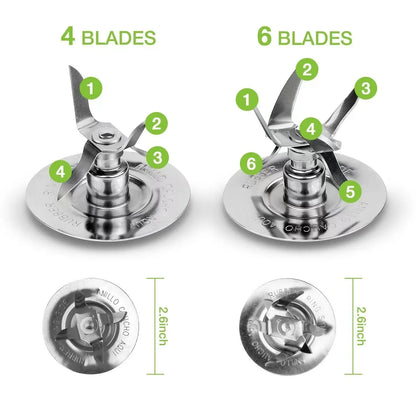 4 Leaf Blender Blade Compatible with Oster, Ice Juicer Mixer Replacement Knife Kitchen Accessory