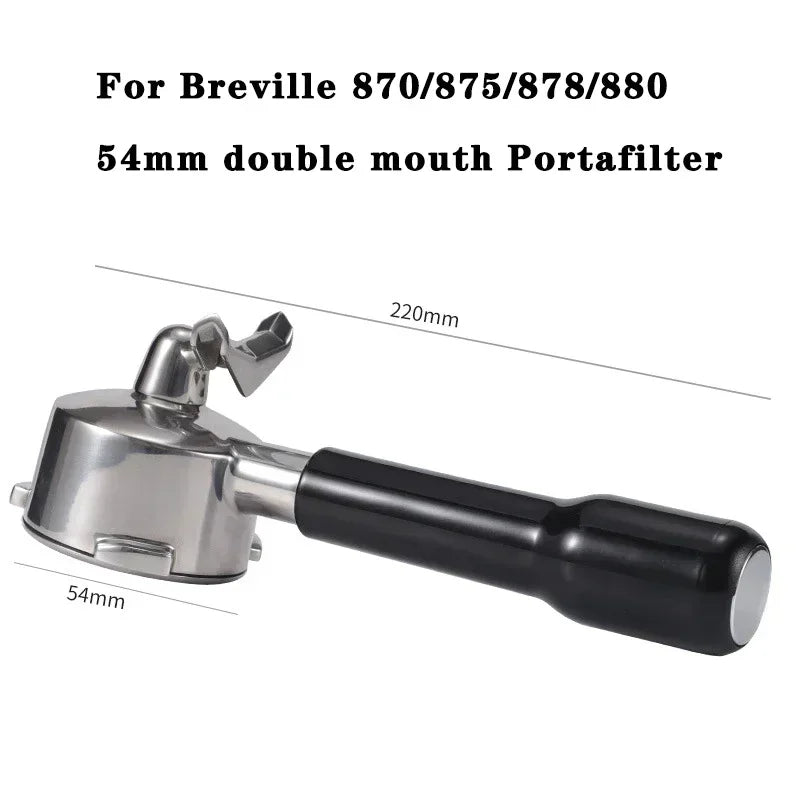 54mm Stainless Steel Double Mouth Portafilter for Breville Sage870/875/878/880 Bottomless Coffee Filter Handle Modification Tool