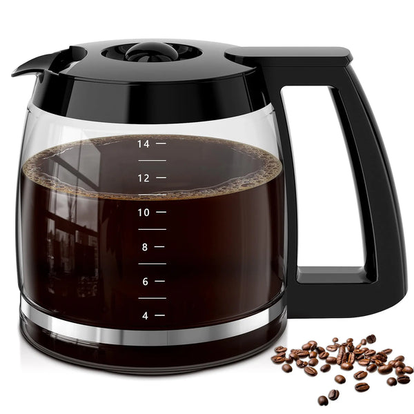 14-Cup Coffee Pot Replacement for Cuisinart Coffee MakerGlass Carafe Replacement with Sturdy Handle