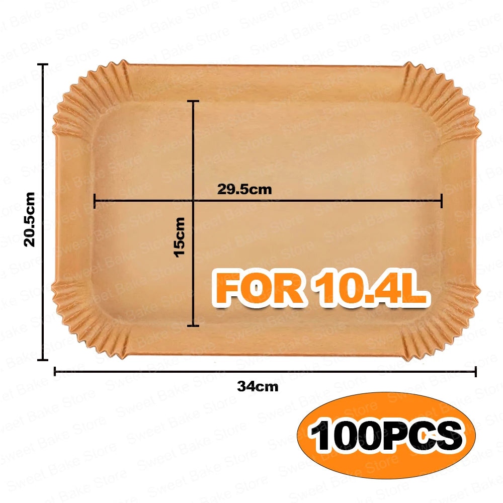 Large Air Fryer Disposable Baking Paper Liners for Ninja Foodi FlexDrawer Air Fryer 10.4L AF500EU/AF500EUCP, Cecotec 9000 9L