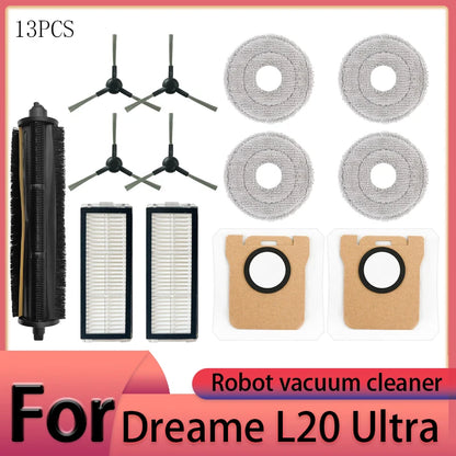 Dreame L20 Ultra Robot Vacuum Cleaner Accessories Main Brush Side Brush HEPA Filter Mop Cloths Dust Bag Spare Par