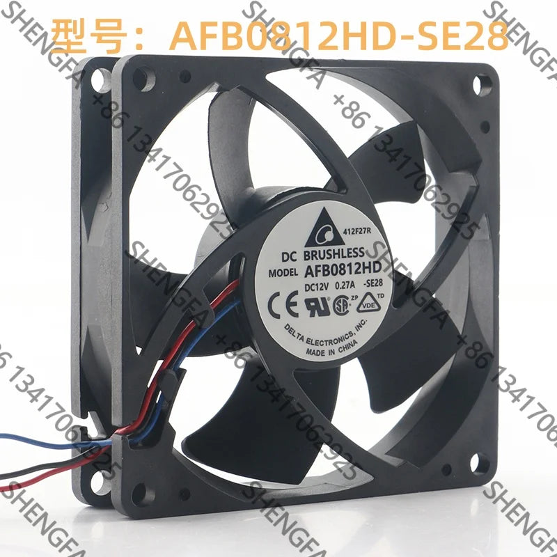 Cooling Fan Delta DC 12V 0.27A 8020 8CM 80X80X20MM three -wire High air Volume Ball Chassis Projector AFB0812HD-SE28