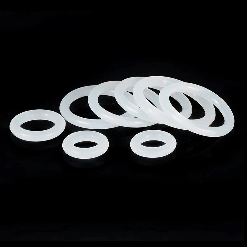 50/100 VMQ O Ring Seal Gasket Thickness CS2.4mm OD8~60mm Silicone Rubber Insulated Washer Round Shape White Nontoxic