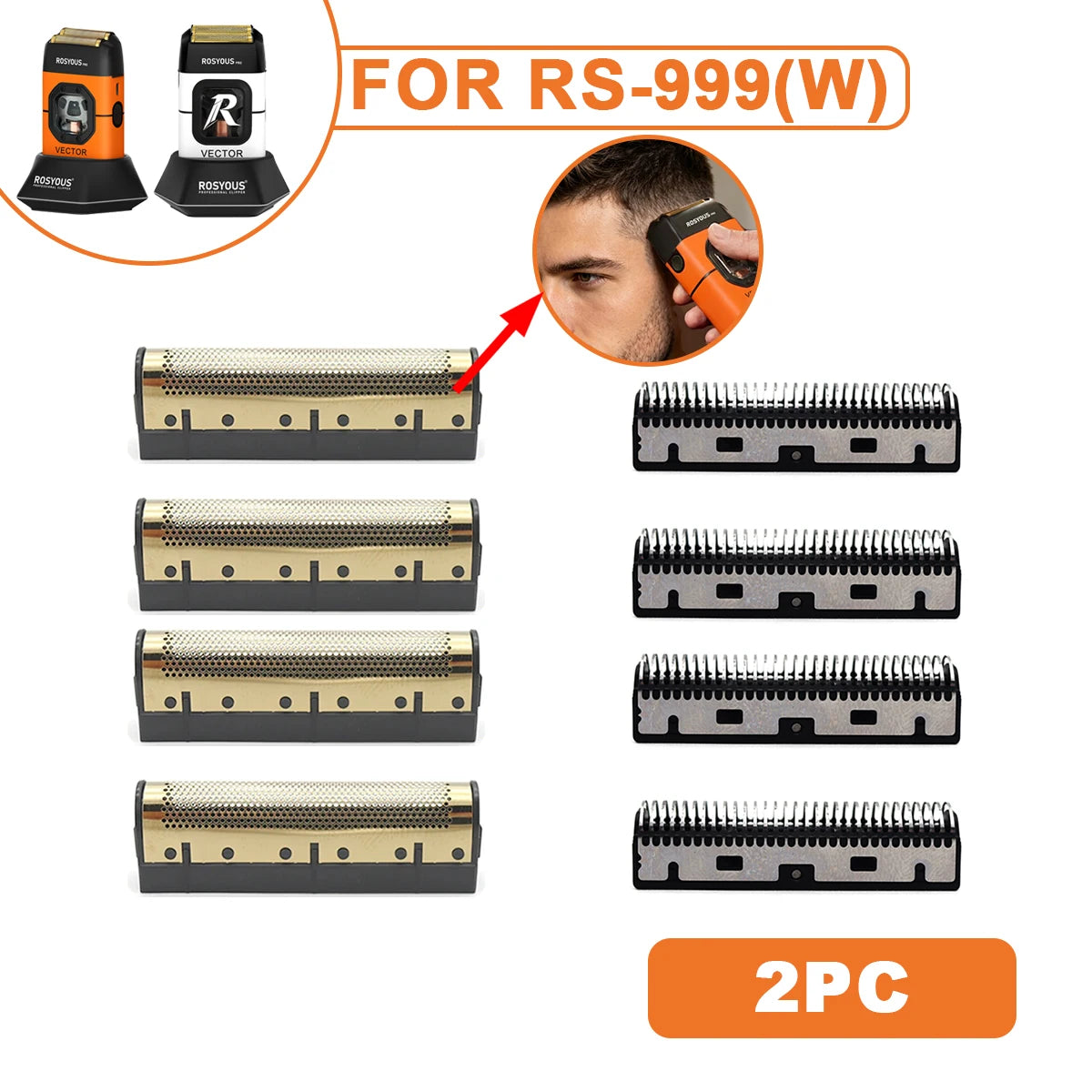 For ROSYOUS RS-999 Quality Replacement Double Foiled Blade Net Electric Shaver Repair Accessories Wholesales