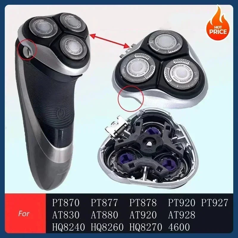 HQ8 Replacement Shaver Heads Compatible with Philips AT830/875 PT830 PT870 PT877 PT920 for PT720 PT725 PT730 AT810/811 AT725 Efficient Shave