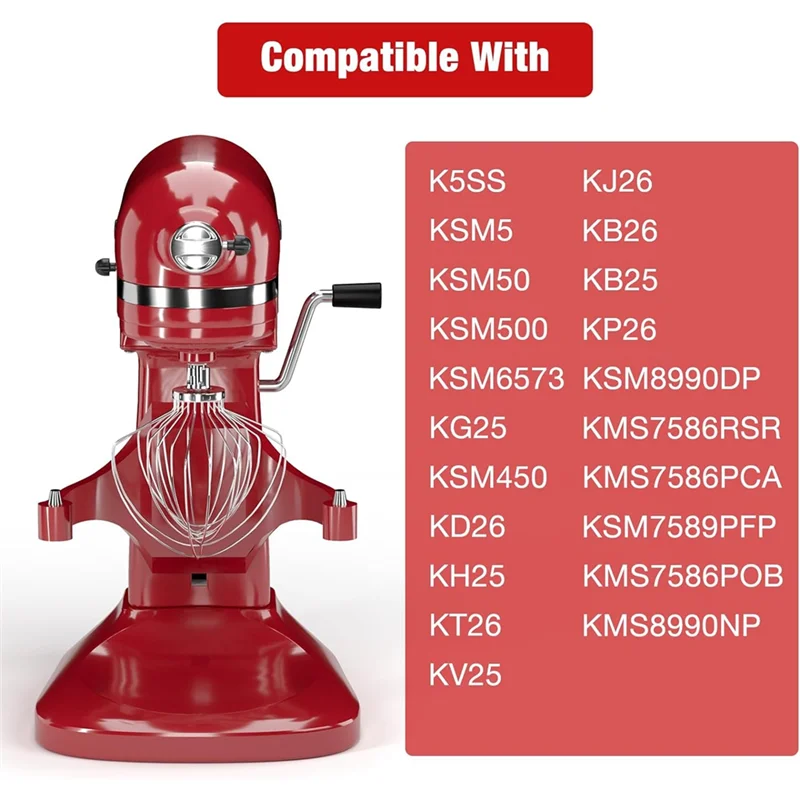 B89B-KN211WW Stainless Steel 11-Wire Whip Attachment For Kitchenaid Bowl Lift Mixer 7QT Bowl Replacement Egg Beater Whisk Durabl