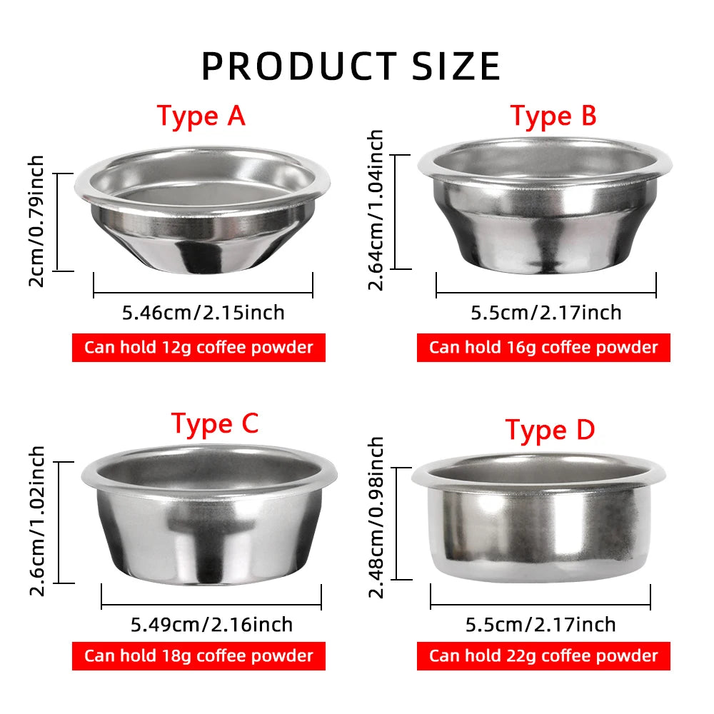 54mm Filter Basket Stainless Steel Portafilter Basket Espresso Handle Basket For Most 54mm Handle Coffee Filter Bowl Replacement