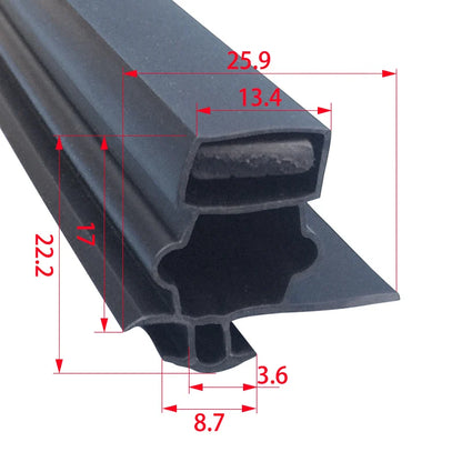 Refrigerator Door Seal — 2.5m Magnetic — Uncut Strip