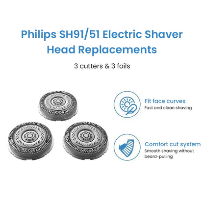 SH91 Replacement Shaver Heads Compatible with Philips Norelco Series S9000