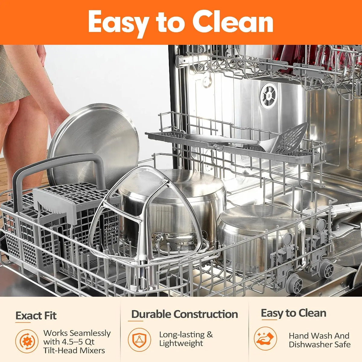 K45B Stainless Steel Flat Beater for KitchenAid Tilt-Head Mixers | Fits 4.5-5 Qt tilt-head models: K45, K45SS, KSM75, KSM90
