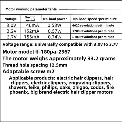 FF180PA-2367 DC Motor 3V3.2V3.7V Hair Clipper Electric Clipper Precious Metal Silent Brush